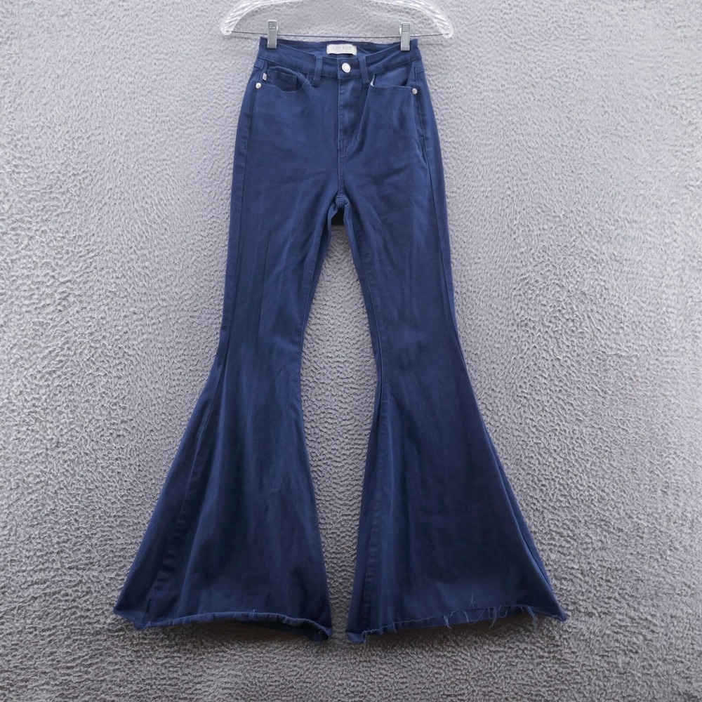 Judy Blue Super Flare Jeans Womens 1/25 Navy Blue High Rise Bell Bottom